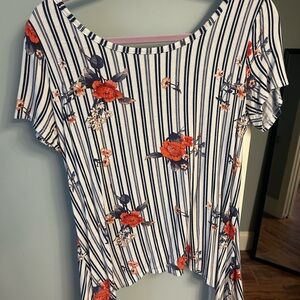 Floral Striped Women's Top